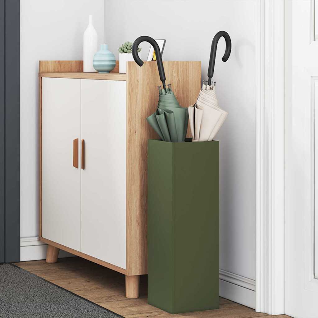 Parasol Holder with Storage Olive 15.5 x 15.5 x 49 cm Metal