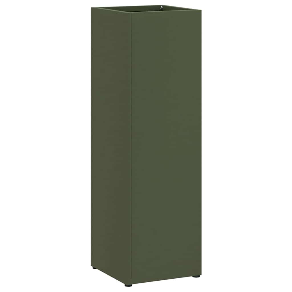 Parasol Holder with Storage Olive 15.5 x 15.5 x 49 cm Metal