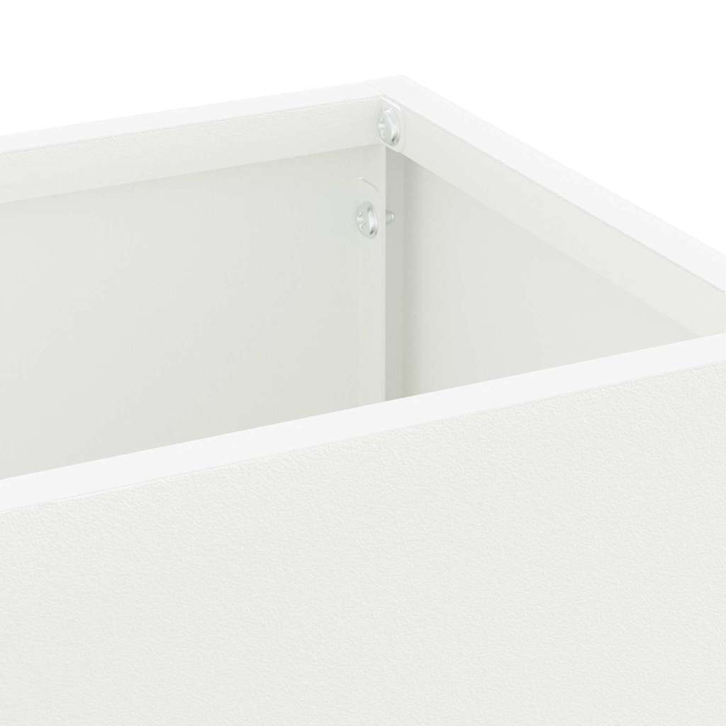 Support de parasol avec réservoir Blanc 15,5 x 15,5 x 49 cm Métal