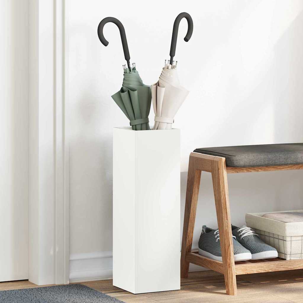 Support de parasol avec réservoir Blanc 15,5 x 15,5 x 49 cm Métal