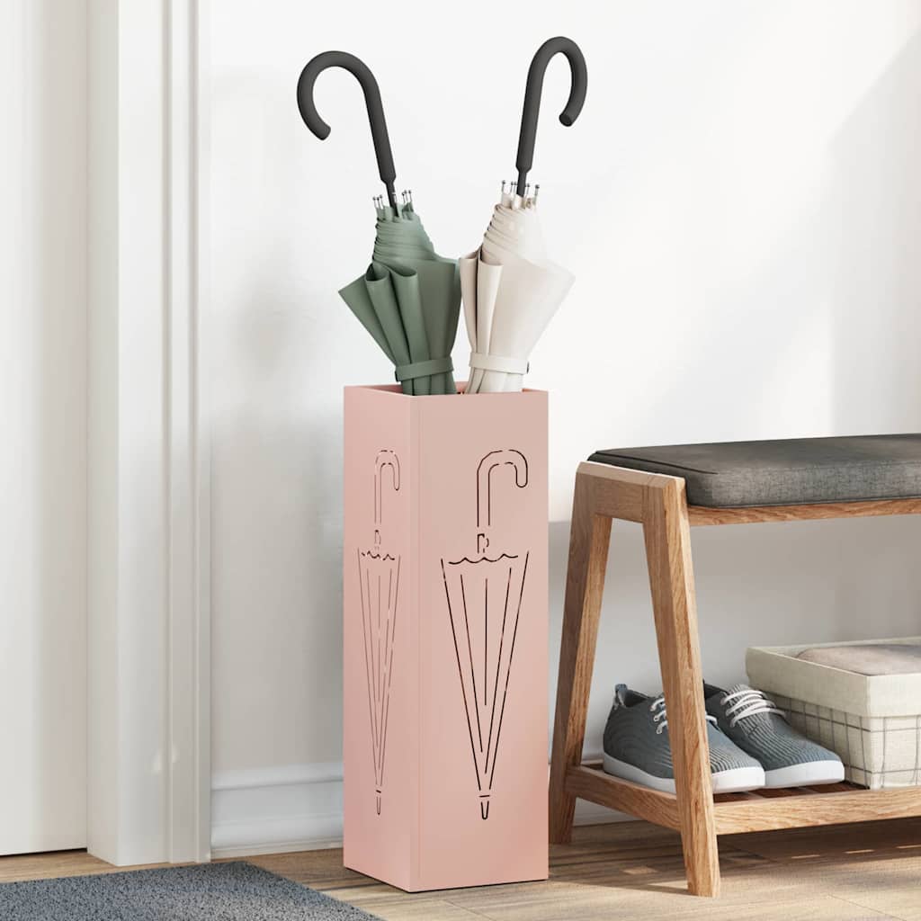 Sonnenschirmhalter mit Speicher Rosa 15,5 x 15,5 x 49 cm Metall