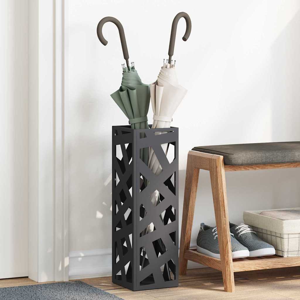 Black Parasol Holder 15.5 x 15.5 x 49 cm Metal
