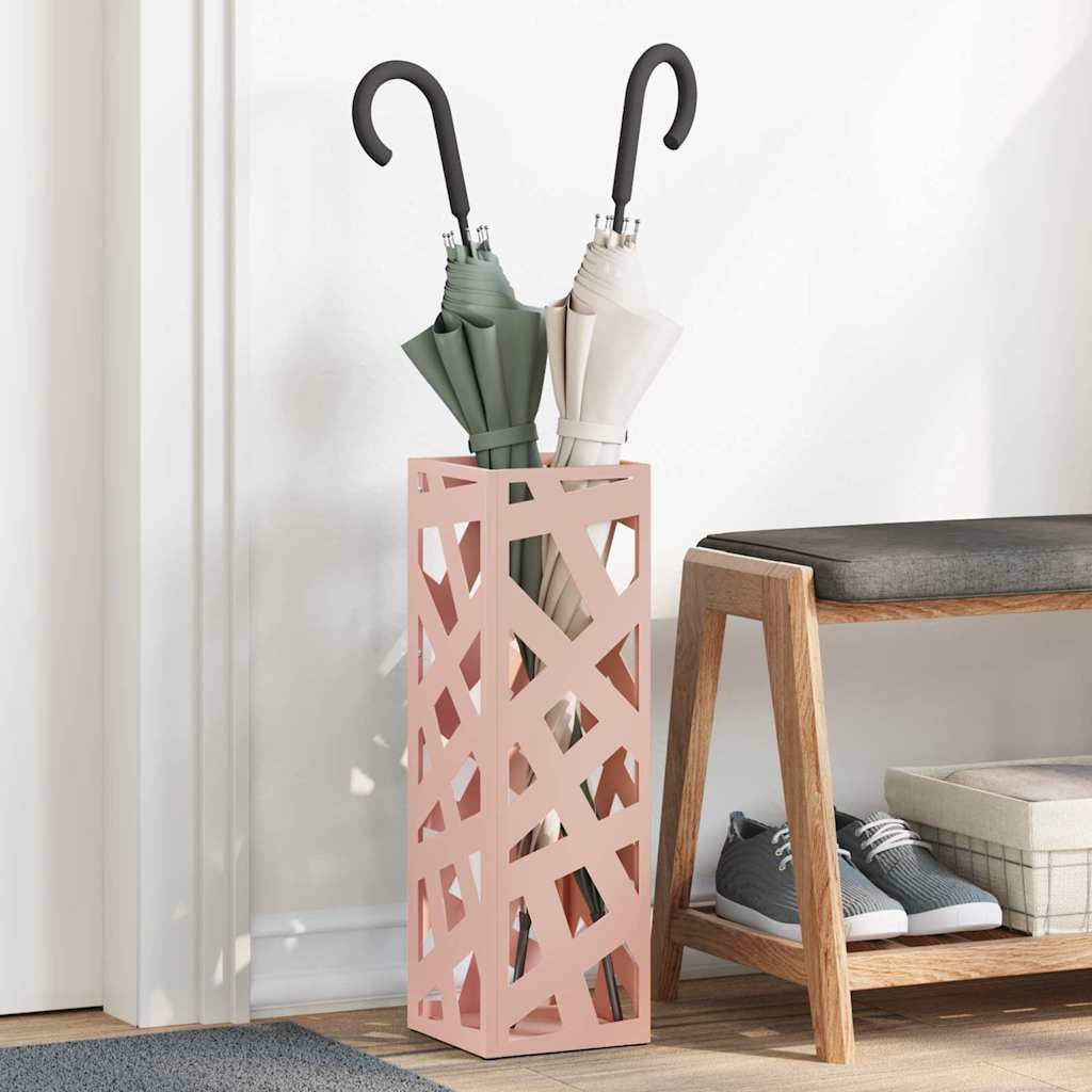Parasol Holder with Storage Pink 15.5 x 15.5 x 49 cm Metal