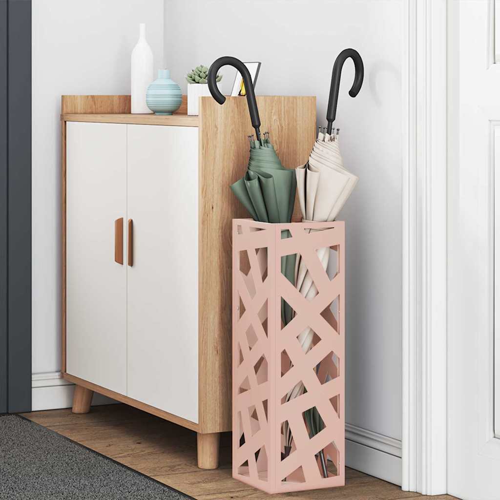 Parasol Holder with Storage Pink 15.5 x 15.5 x 49 cm Metal