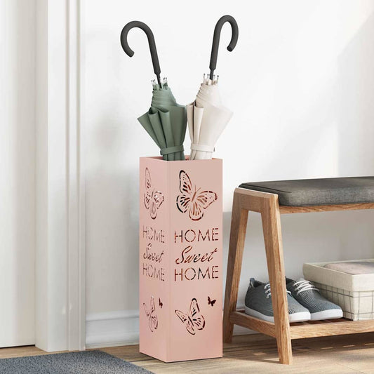 Parasol Holder with Storage Pink 15.5 x 15.5 x 49 cm Metal