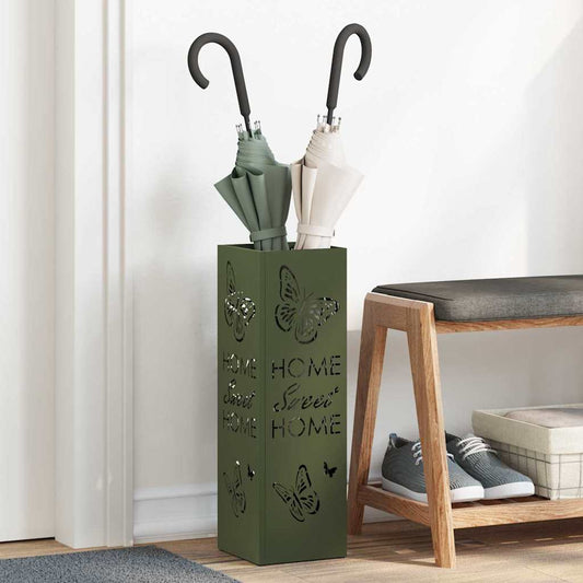 Parasol Holder with Storage Olive 15.5 x 15.5 x 49 cm Metal