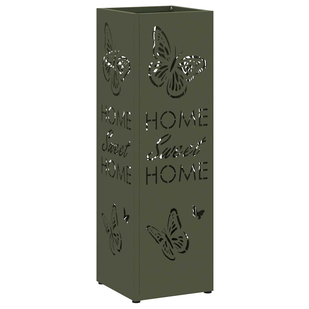 Support de parasol avec rangement Olive 15,5 x 15,5 x 49 cm Métal