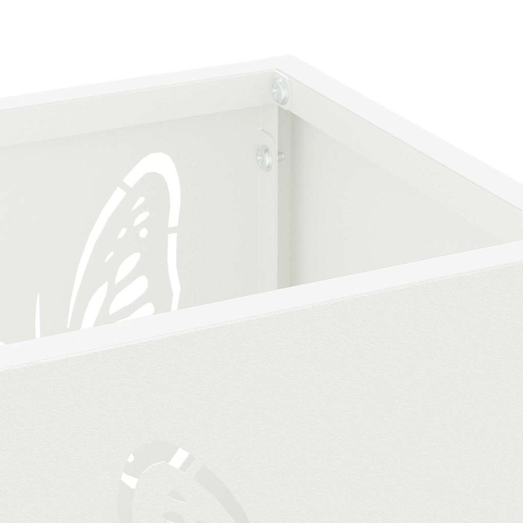 Support de parasol avec rangement blanc 15,5 x 15,5 x 49 cm métal