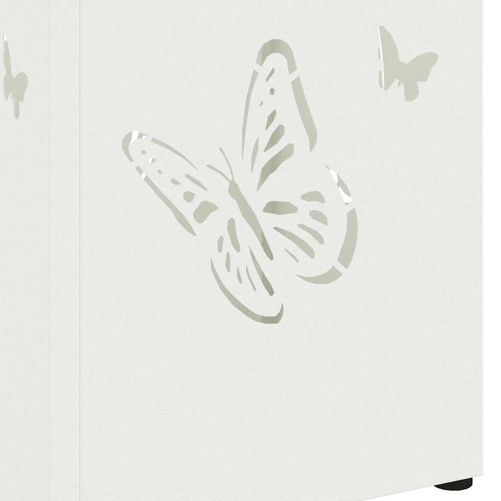Support de parasol avec rangement blanc 15,5 x 15,5 x 49 cm métal