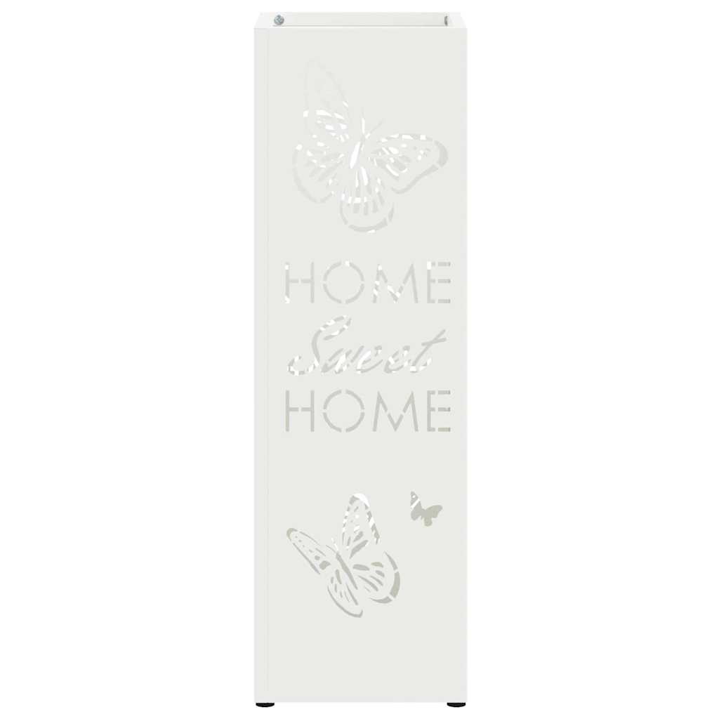 Support de parasol avec rangement blanc 15,5 x 15,5 x 49 cm métal
