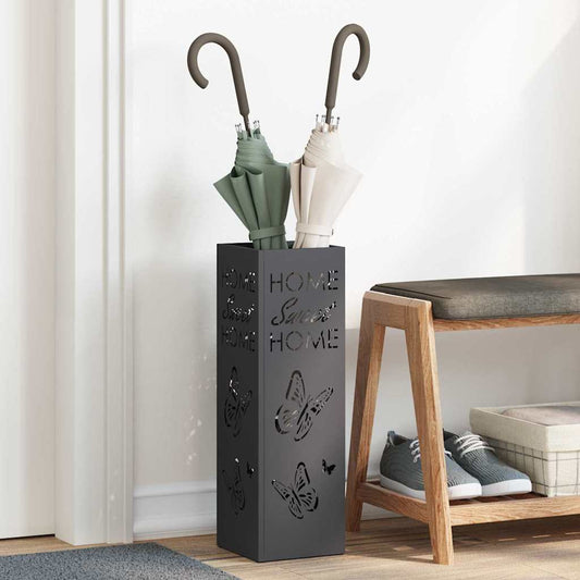 Black Parasol Holder 15.5 x 15.5 x 49 cm Metal