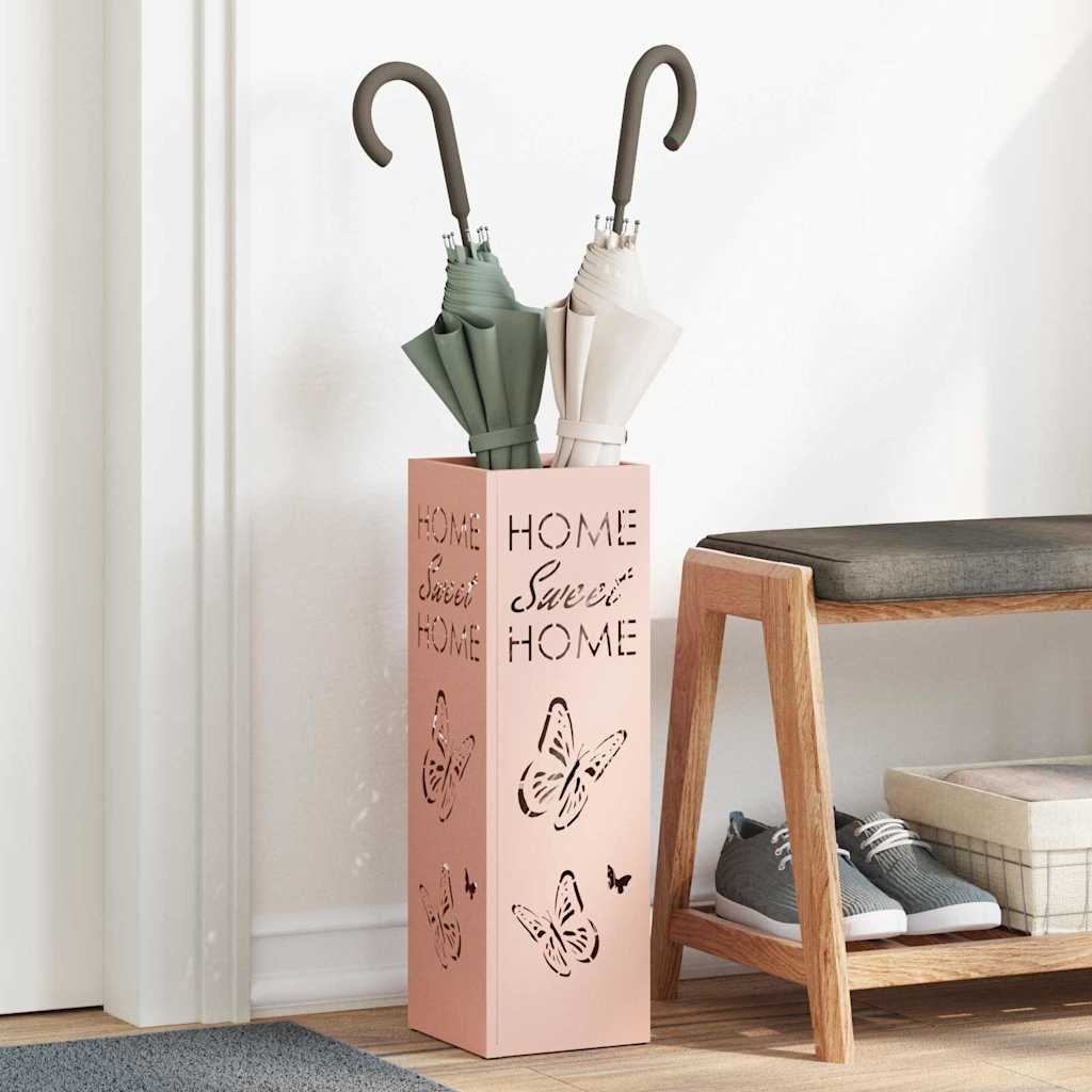 Parasol Holder with Storage Pink 15.5 x 15.5 x 49 cm Metal