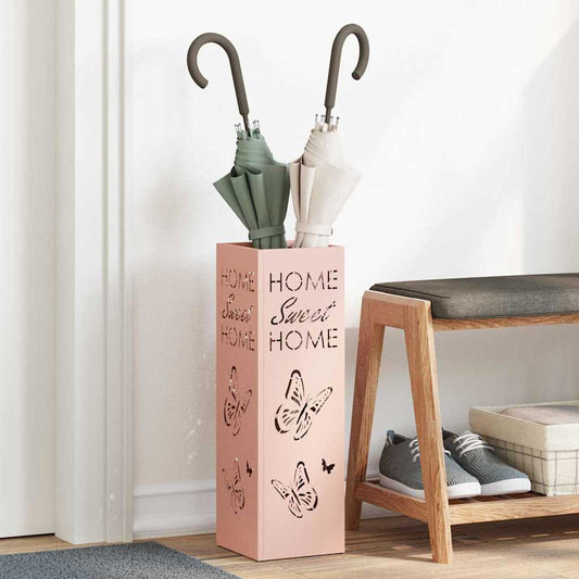 Parasol Holder with Storage Pink 15.5 x 15.5 x 49 cm Metal
