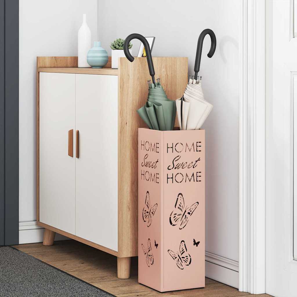 Parasol Holder with Storage Pink 15.5 x 15.5 x 49 cm Metal