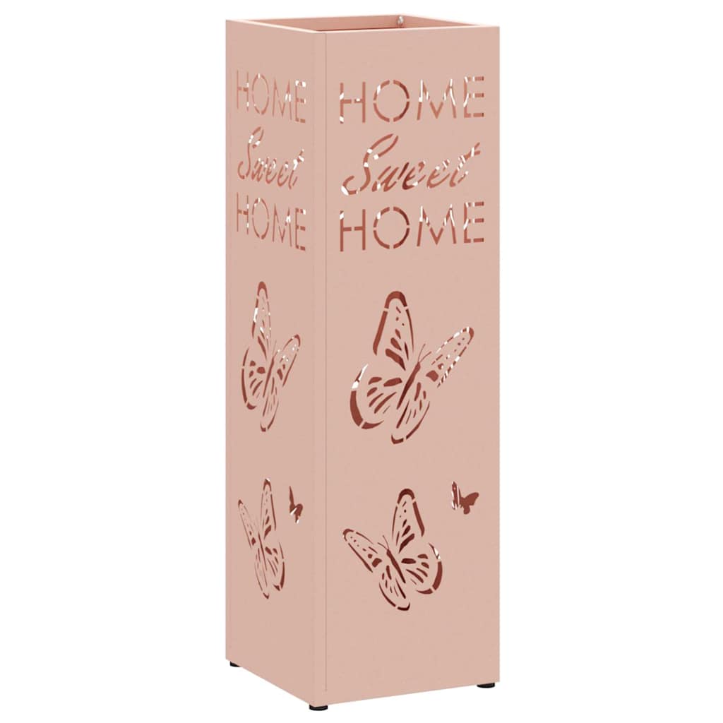 Parasol Holder with Storage Pink 15.5 x 15.5 x 49 cm Metal