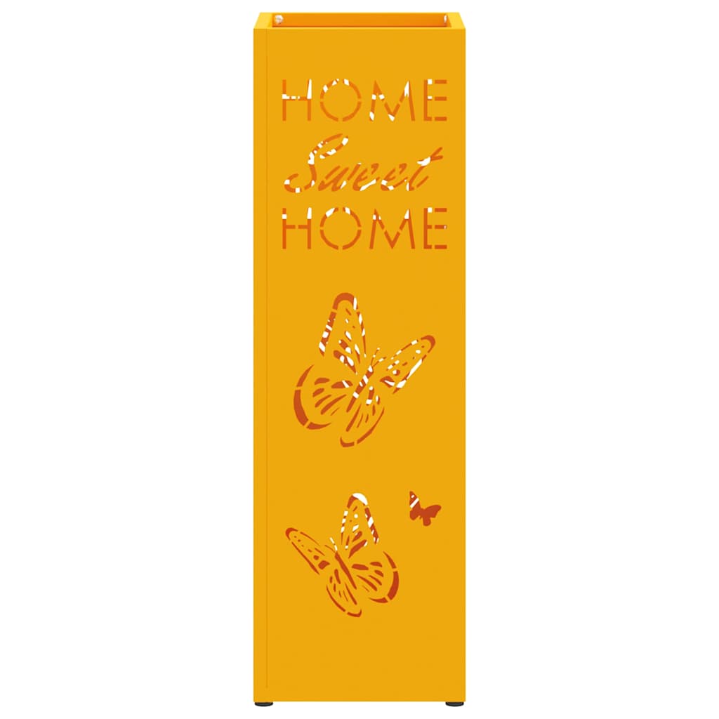 Parasol Holder with Storage Mustard 15.5 x 15.5 x 49 cm Metal
