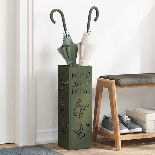 Parasol Holder with Storage Olive 15.5 x 15.5 x 49 cm Metal