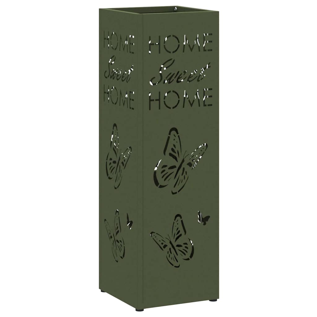 Sonnenschirmhalter mit Speicher Oliv 15,5 x 15,5 x 49 cm Metall