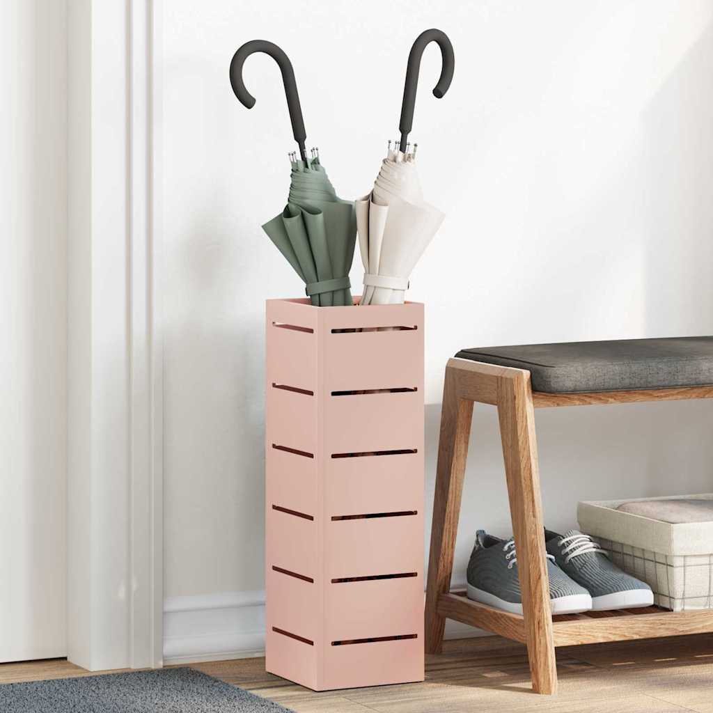 Parasol Holder with Storage Pink 15.5 x 15.5 x 49 cm Metal