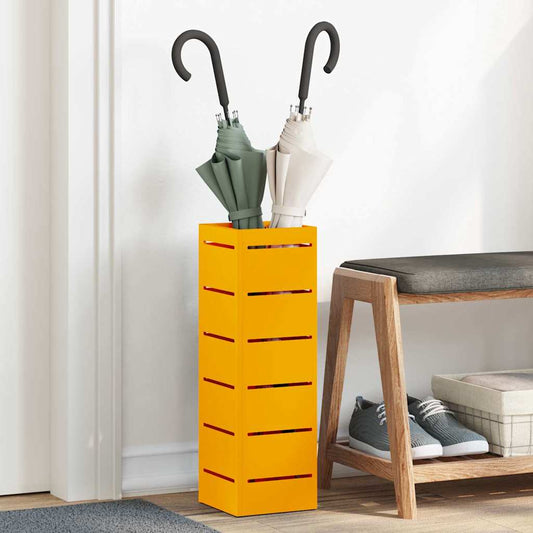 Parasol Holder with Storage Mustard 15.5 x 15.5 x 49 cm Metal