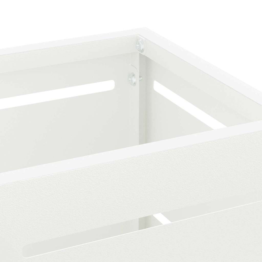 Parasol Holder with Storage White 15.5 x 15.5 x 49 cm Steel
