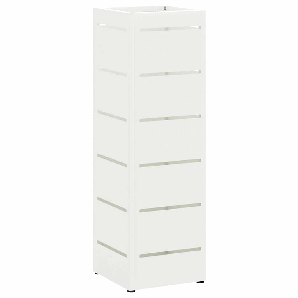 Parasol Holder with Storage White 15.5 x 15.5 x 49 cm Steel