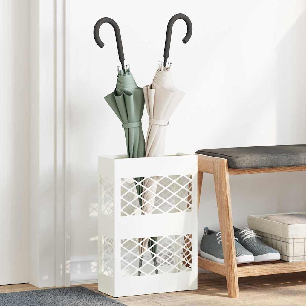 Support de parasol blanc 28 x 12 x 41 cm acier