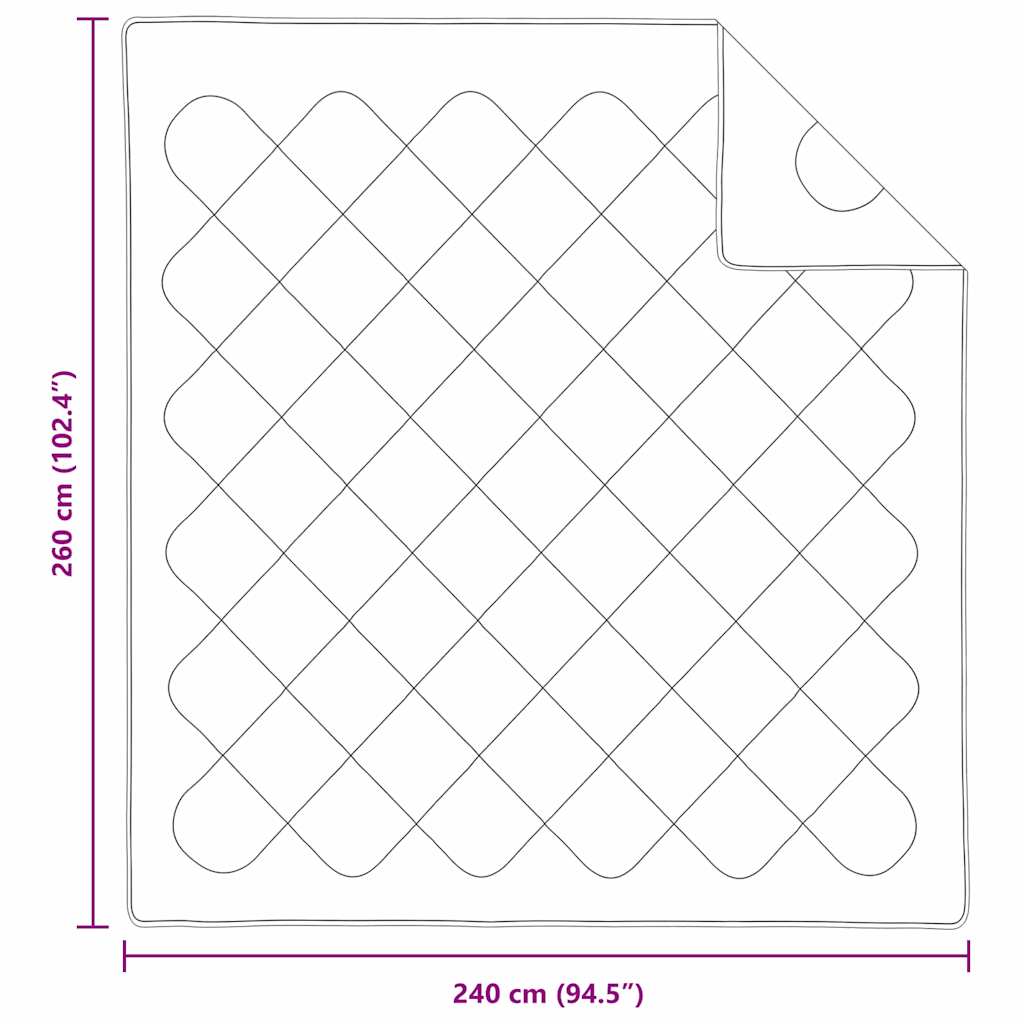 Couverture d'été blanche 220 x 135 x 3 cm Polyester