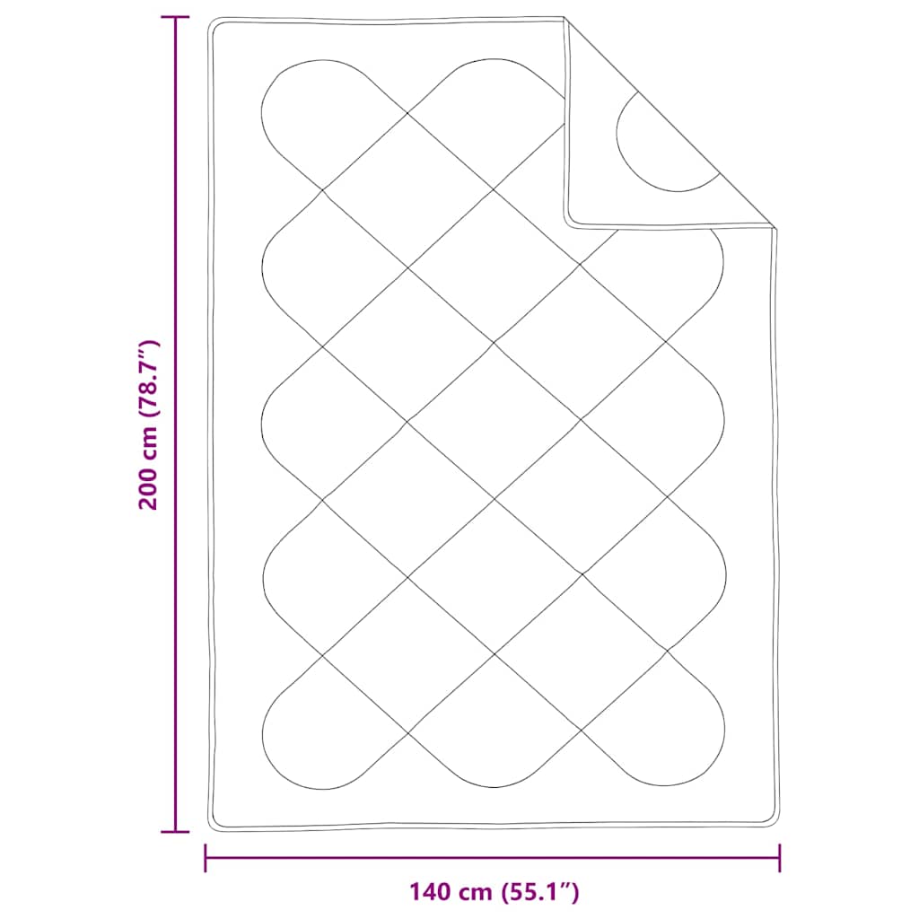 Bettdecke Weiß 200 x 155 x 4 cm Polyester
