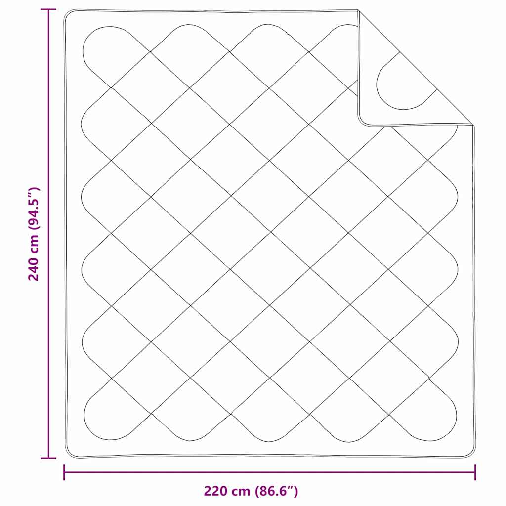 Bettdecke Weiß 200 x 155 x 4 cm Polyester