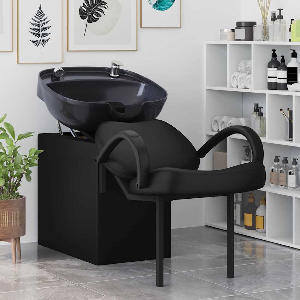 Shampoo Stuhl Schwarz 63 x 141 x 92 cm PVC