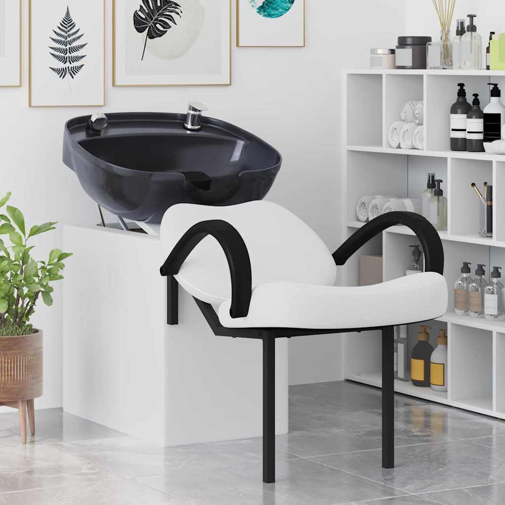 Shampoo Stuhl Weiß und Schwarz 63 x 141 x 92 cm PVC