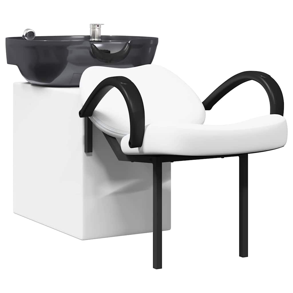 Shampoo Stuhl Weiß und Schwarz 63 x 141 x 92 cm PVC