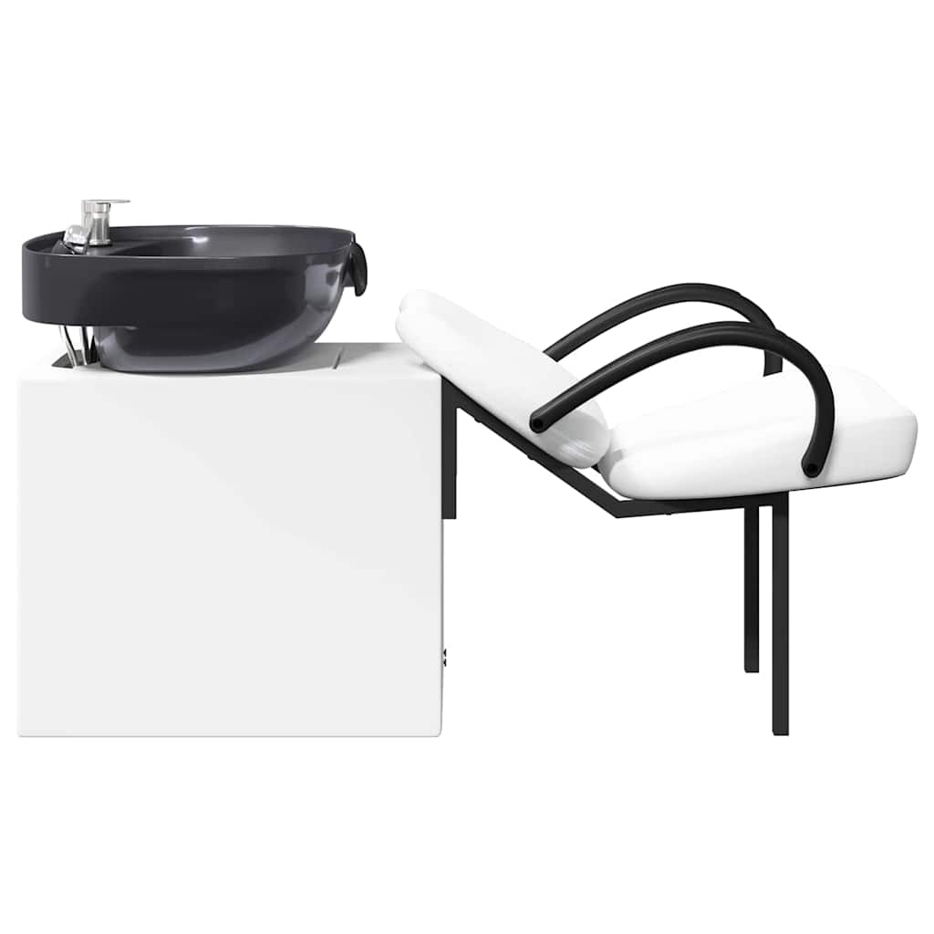Shampoo Stuhl Weiß und Schwarz 63 x 141 x 92 cm PVC