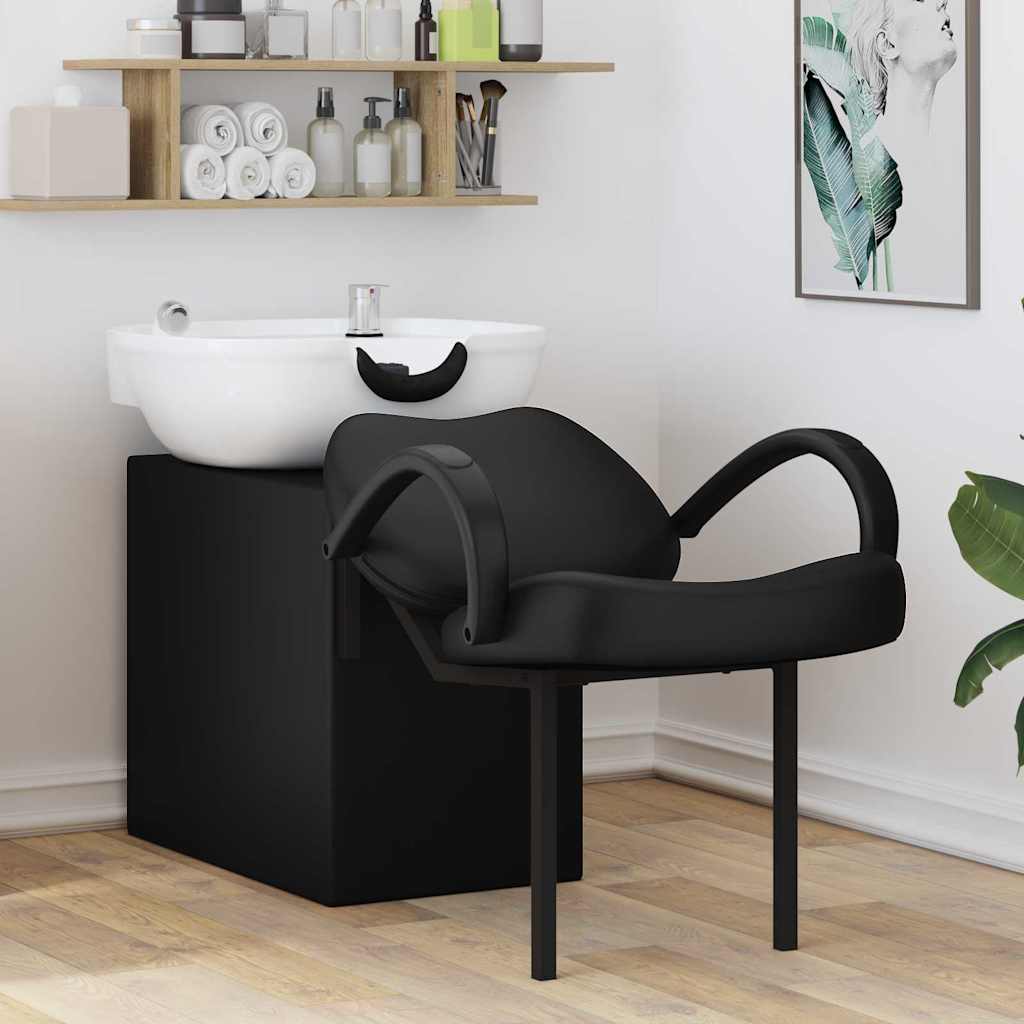 Shampoo Stuhl Schwarz und Weiß 63 x 141 x 92 cm PVC