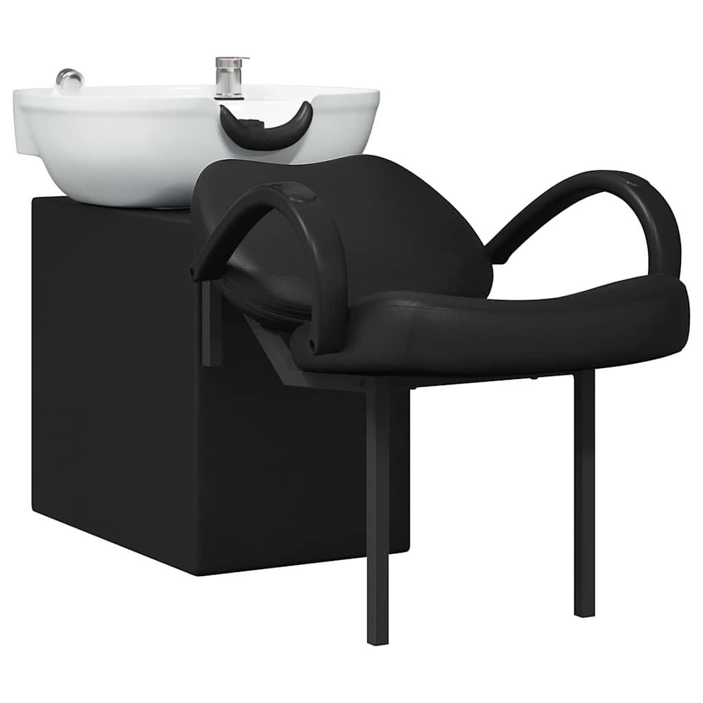 Shampoo Stuhl Schwarz und Weiß 63 x 141 x 92 cm PVC