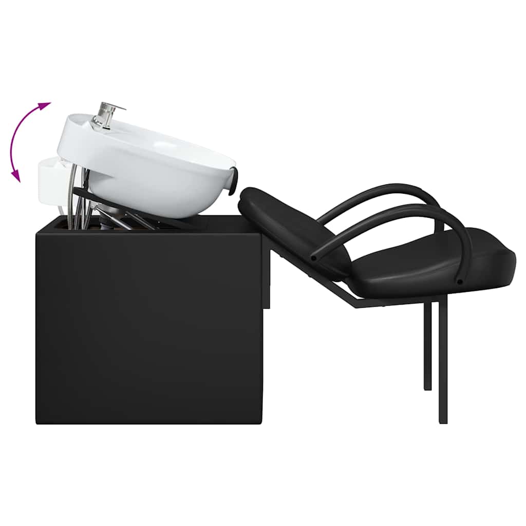 Shampoo Stuhl Schwarz und Weiß 63 x 141 x 92 cm PVC