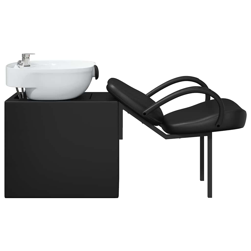 Shampoo Stuhl Schwarz und Weiß 63 x 141 x 92 cm PVC