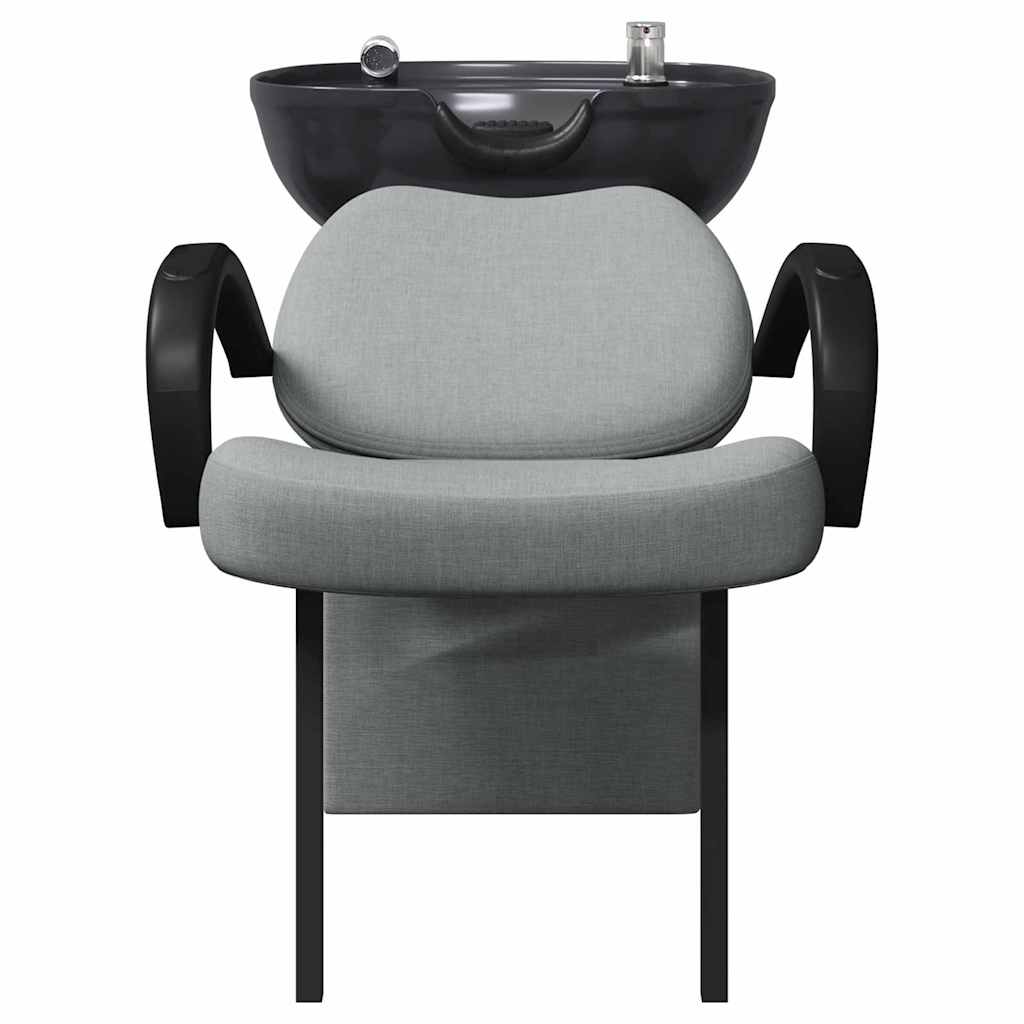 Shampoo Stuhl Hellgrau und Schwarz 63 x 141 x 92 cm Stoff