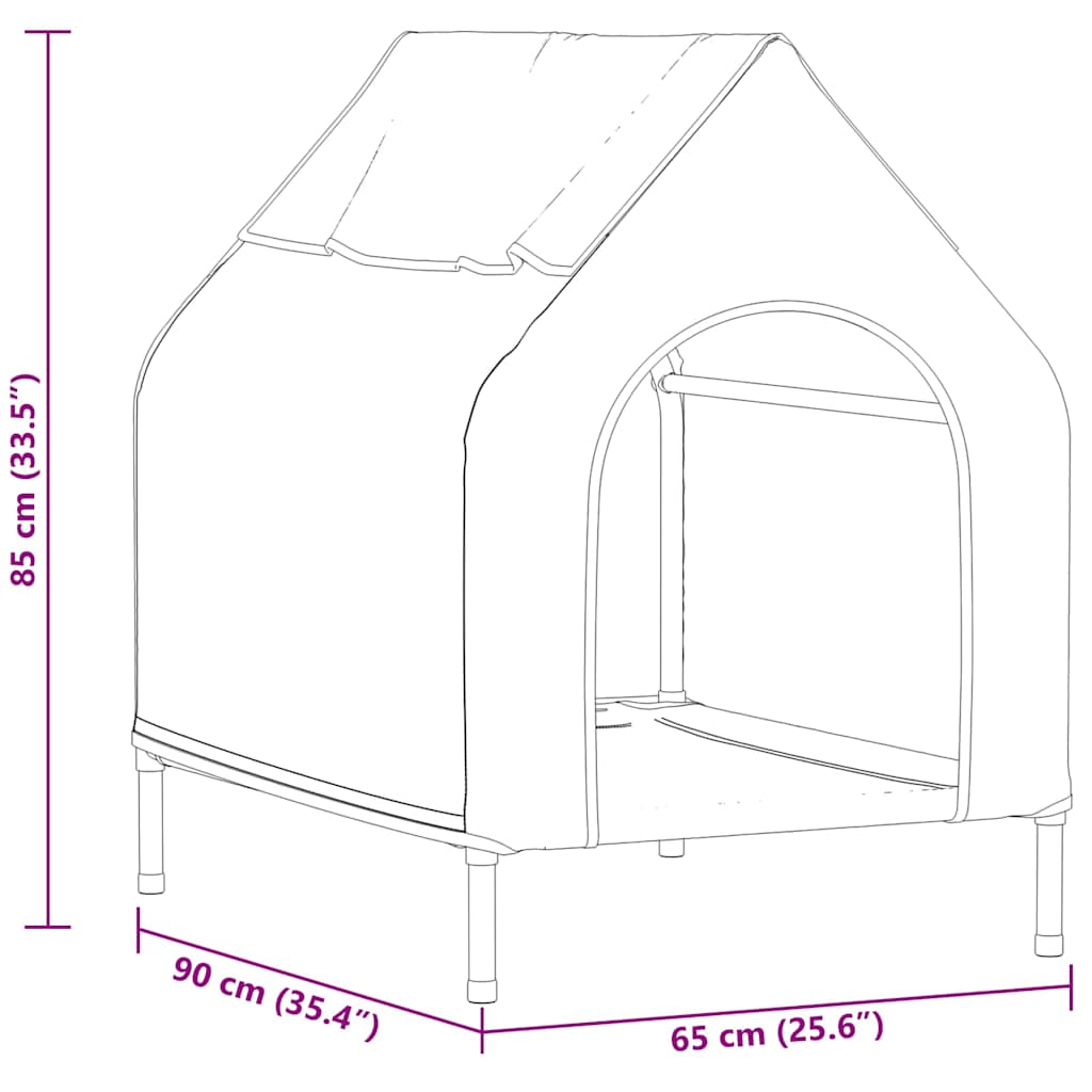 Haustierhaus Schwarz 110 x 75 x 90 cm Stahl