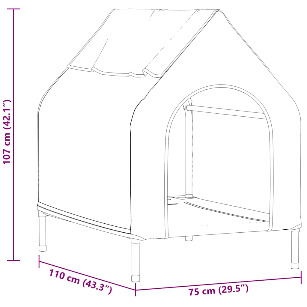 Haustierhaus Schwarz 110 x 75 x 90 cm Stahl