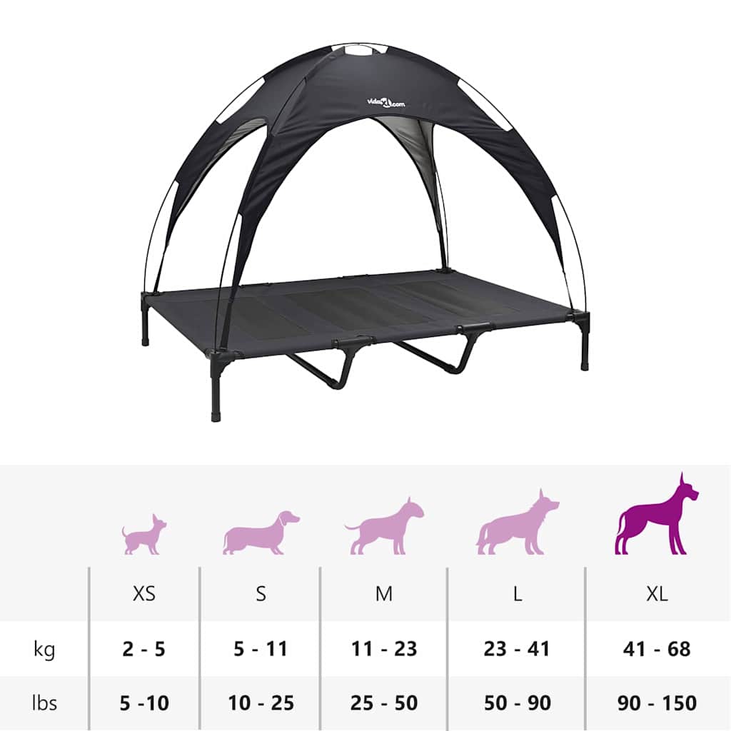 Hundebett Schwarz 122 x 93 x 106,5 cm Stahl
