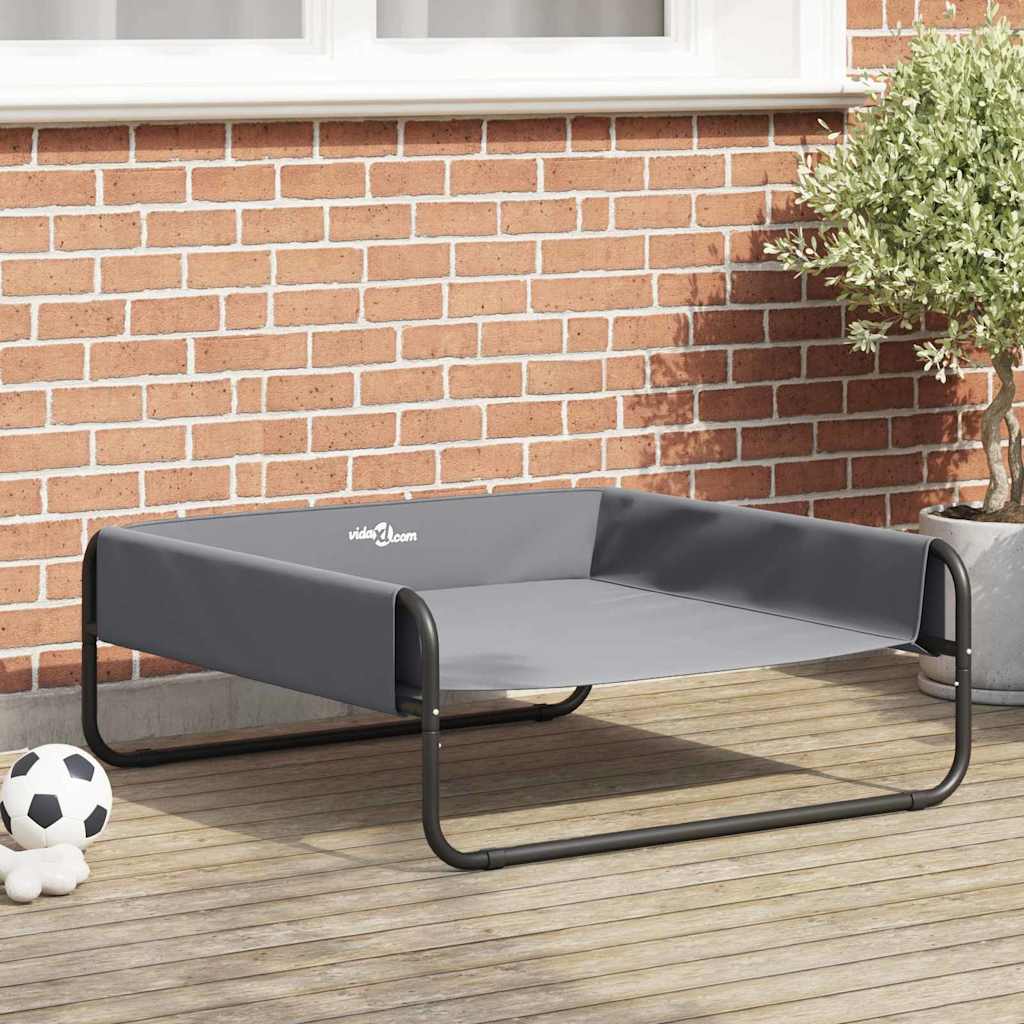 Hundebett Hellgrau 85 x 85 x 33 cm Stahl