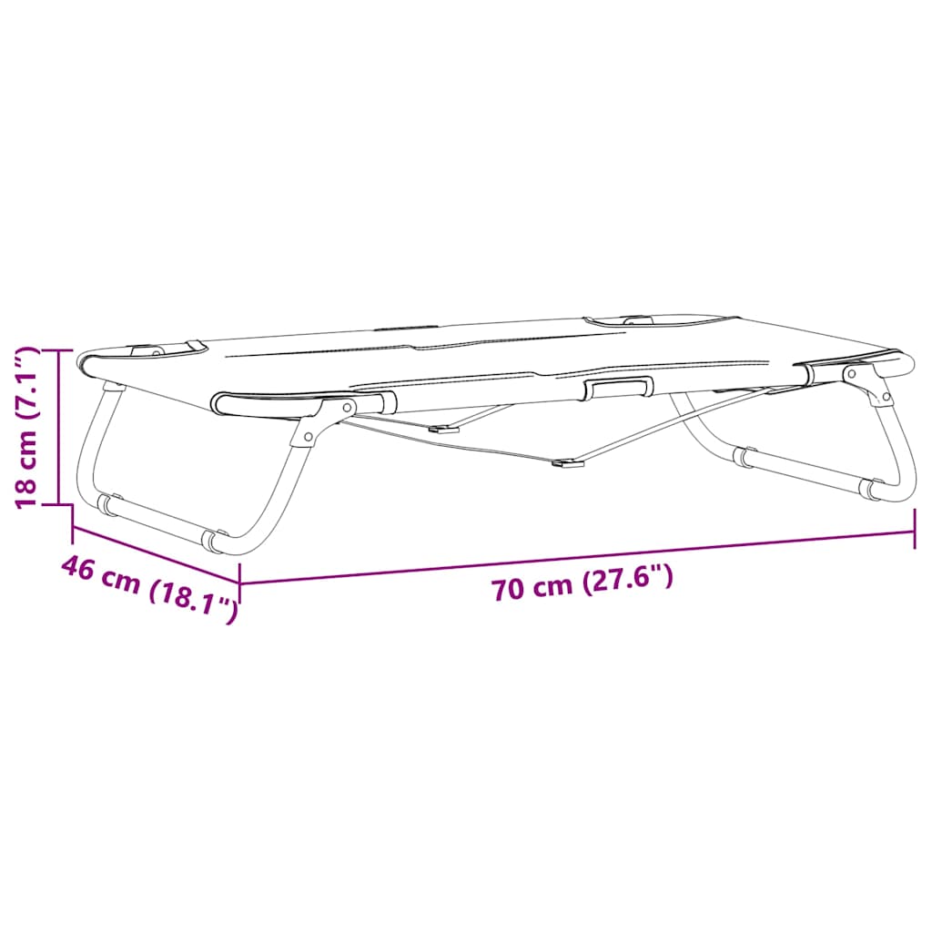 Hundebett Hellgrau 70 x 46 x 18 cm Stahl