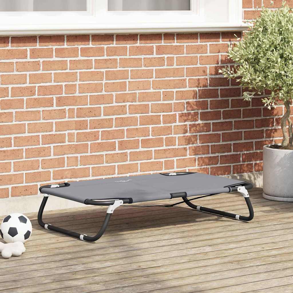 Hundebett Hellgrau 80 x 55 x 18 cm Stahl