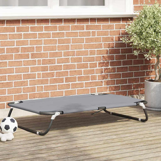 Hundebett Hellgrau 90 x 55 x 18 cm Stahl