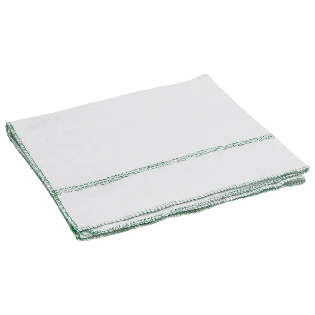 Reinigungstücher 10 Stk. Weiß mit Grünen Gestreift 50x60 cm