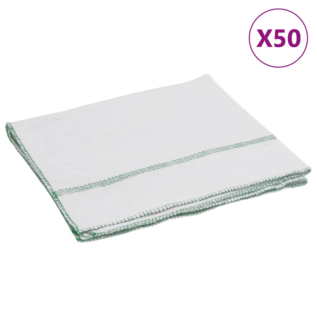 Cleaning cloths 50 pcs. White with Green Stripes 50x60 cm