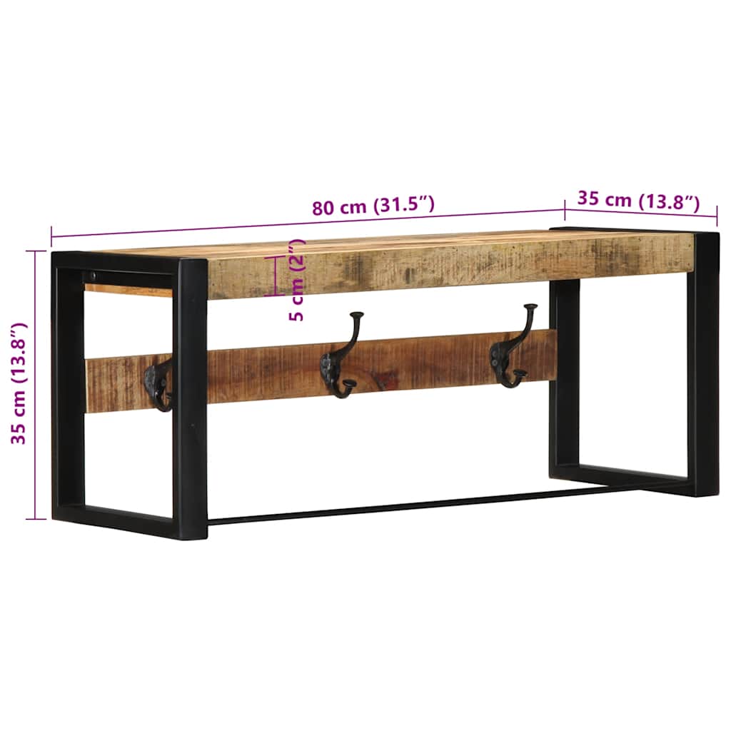 Wardrobe 80x35x35 cm Rough Solid Mango Wood