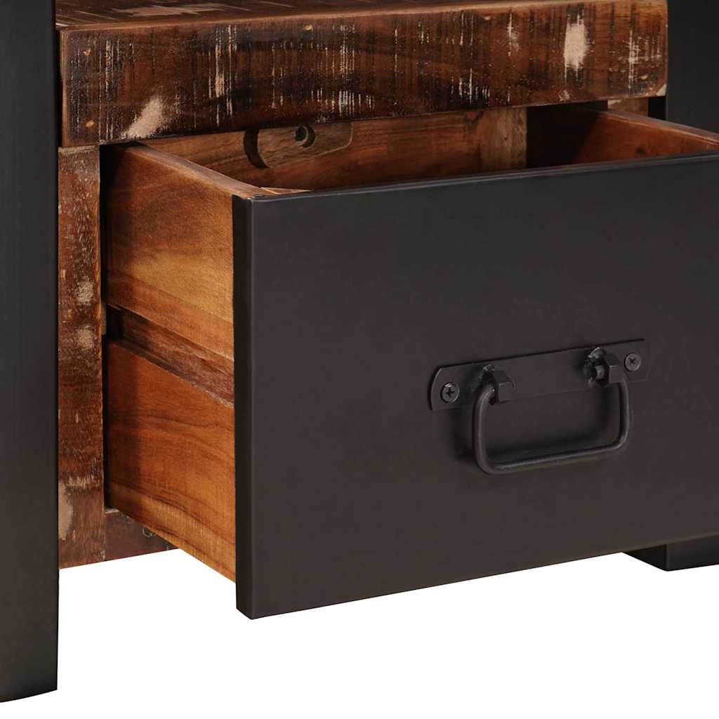 Patère avec étagère Bois massif recyclé multicolore